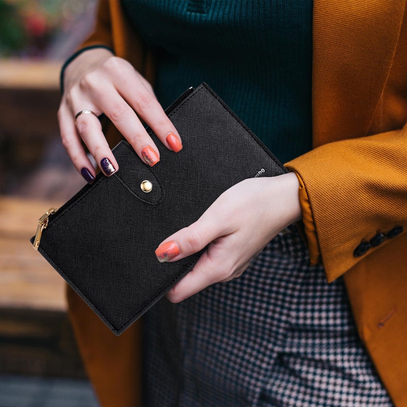 Travelambo RFID Wallet Women Large Size Bifold Multi Card Wallet Case with Zipper Pocke Credit Card Holder for Women - Image 2