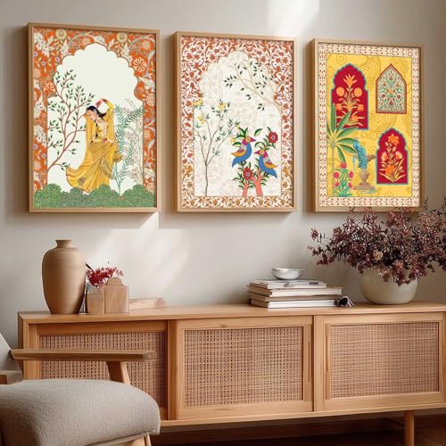 kotart Traditional Wall Art Painting With Frame | Madhubani Paintings Home Decoration For Living Room Bed Room Hotel Wall Decor Digital Reprint Set of 3 (13x17 inch) - Image 4