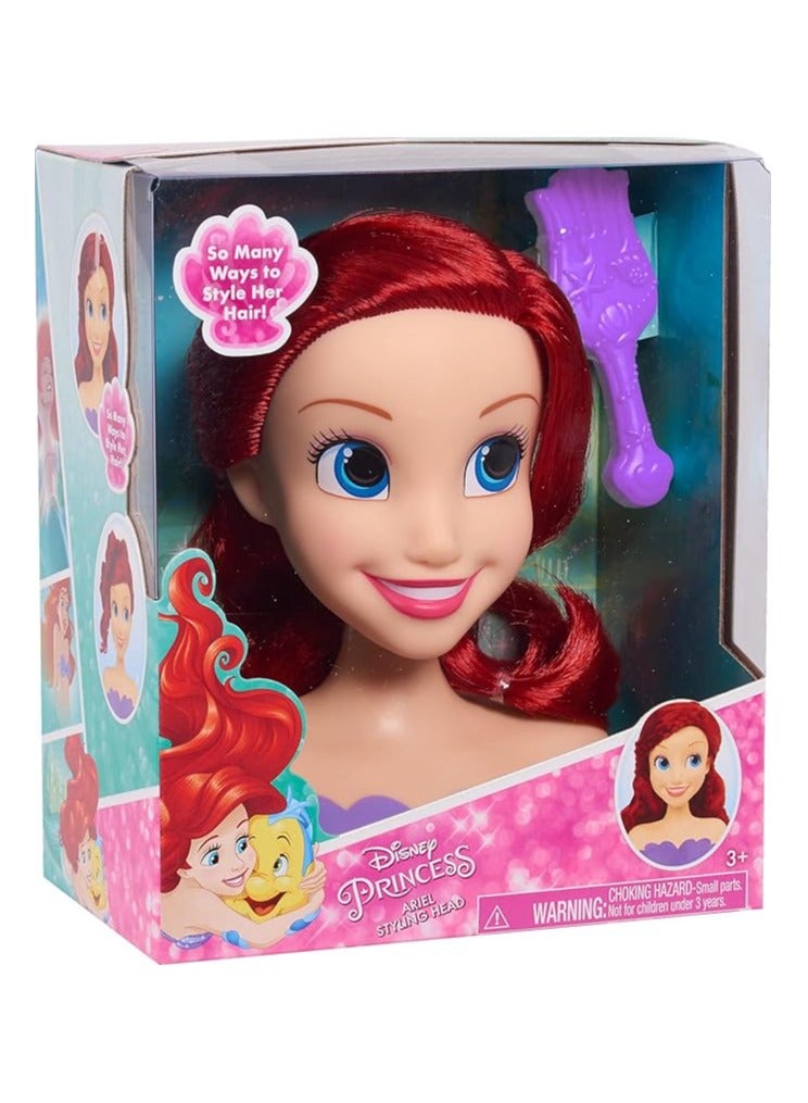 ديزني دمية رأس صغيرة لتصفيف شعر الأميرة آريل من ديزني – لعبة تمثيل صالون تجميل للأطفال، هدية للفتيات، لعبة تجميل وتمثيل، مناسبة من عمر 3+ - Image 1