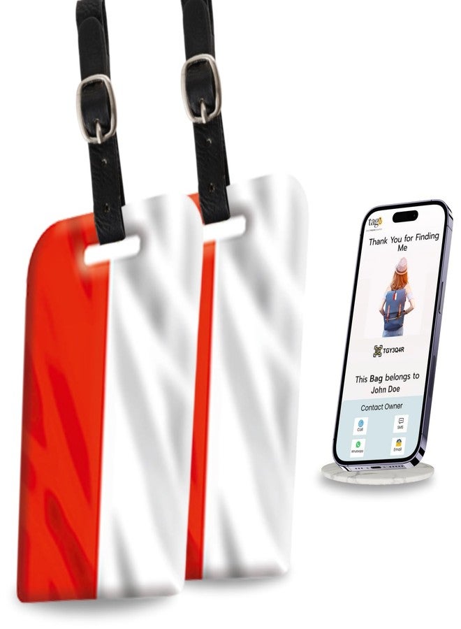 tag8 [Pack 2] tag8 Poland Flag Smart Luggage tag |Trendy Luggage tag ID Identification | Suitcase Tag | Fashionable Digital Name tag | Airline Compliant, SITA World Tracer Code Enabled | Gift idea - Image 1