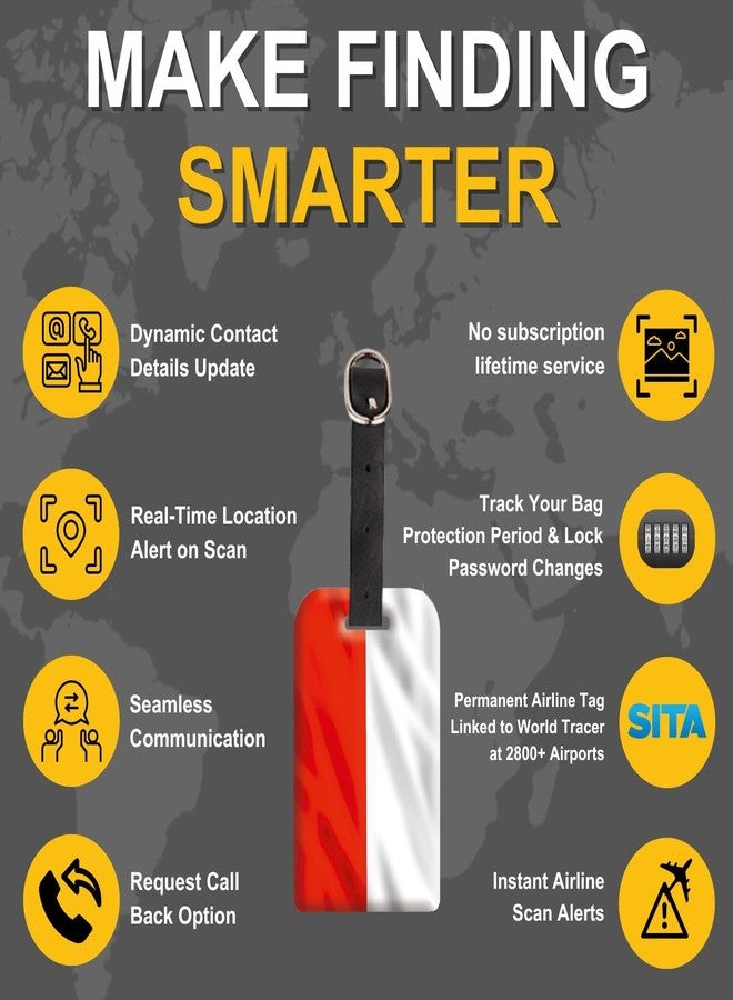 tag8 [Pack 2] tag8 Poland Flag Smart Luggage tag |Trendy Luggage tag ID Identification | Suitcase Tag | Fashionable Digital Name tag | Airline Compliant, SITA World Tracer Code Enabled | Gift idea - Image 4