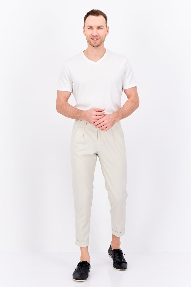 Sorbino سروال تشينو عادي للرجال، كريمي - Image 4