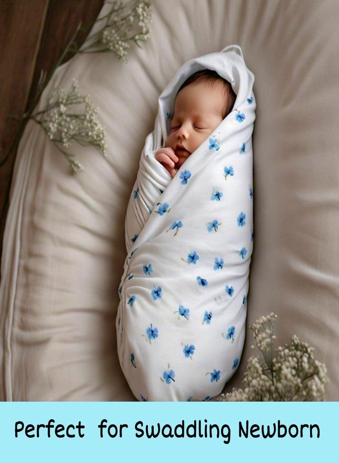 Tiny Blooms Ultra Soft 100% Cotton Muslin Baby Swaddles Wrap - Pack of 2, (107cm x 107cm) Flowers & Cars Prints on White Use as Swaddle Wrap, Stroller Cover, Nursing Cover, Blanket & More - Image 4