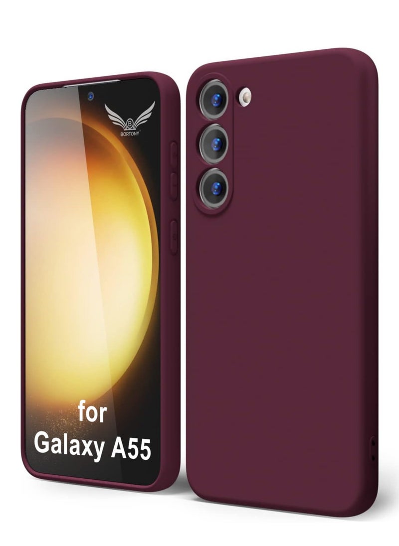 BORTONY Samsung Galaxy A55 Case Cover Flexible Soft Silicone Slim Fit Case for Galaxy A55 Anti Scratch with Inside Microfiber Lining Shockproof Protective Phone Case for Galaxy A55 Case 6.6 inch  - Image 1