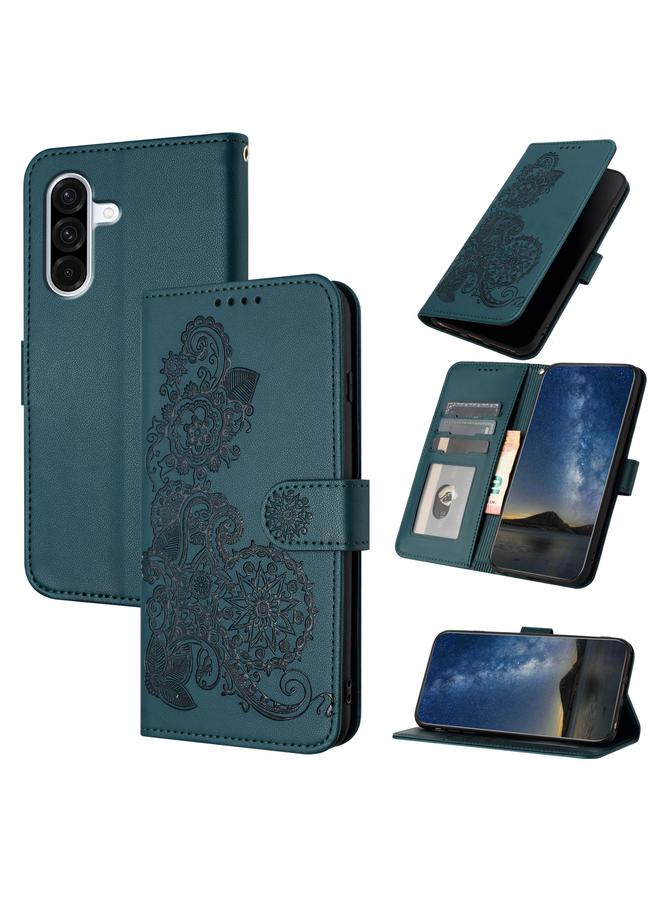 S-TOP Case For Samsung Galaxy A36 5G Datura Flower Embossed Flip Leather Phone Case - Image 1