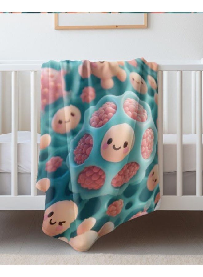 عام بطانية رقيقة من الفانيلا الكرتونية للأطفال أو الطلاب (دافئة ومريحة ومناسبة للنوم والألعاب) 100 سم * 150 سم - Image 3