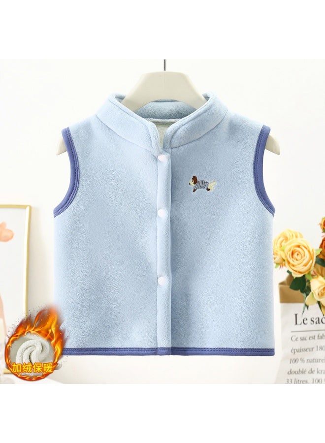 Children's Vest Autumn And Winter New Style Fleece-lined Baby Outwear Boy's Thermal Vest Girl's Thickeneded Waistoutwear Kidsren's Clothing
