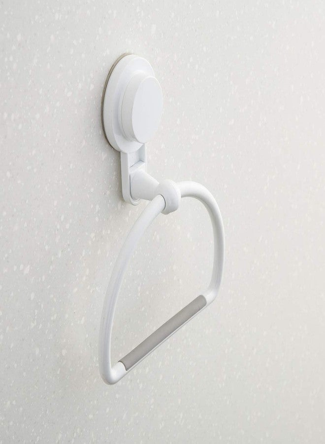 Home Centre Orion Polypropylene Towel Ring with Suction Cup (White) - Image 1