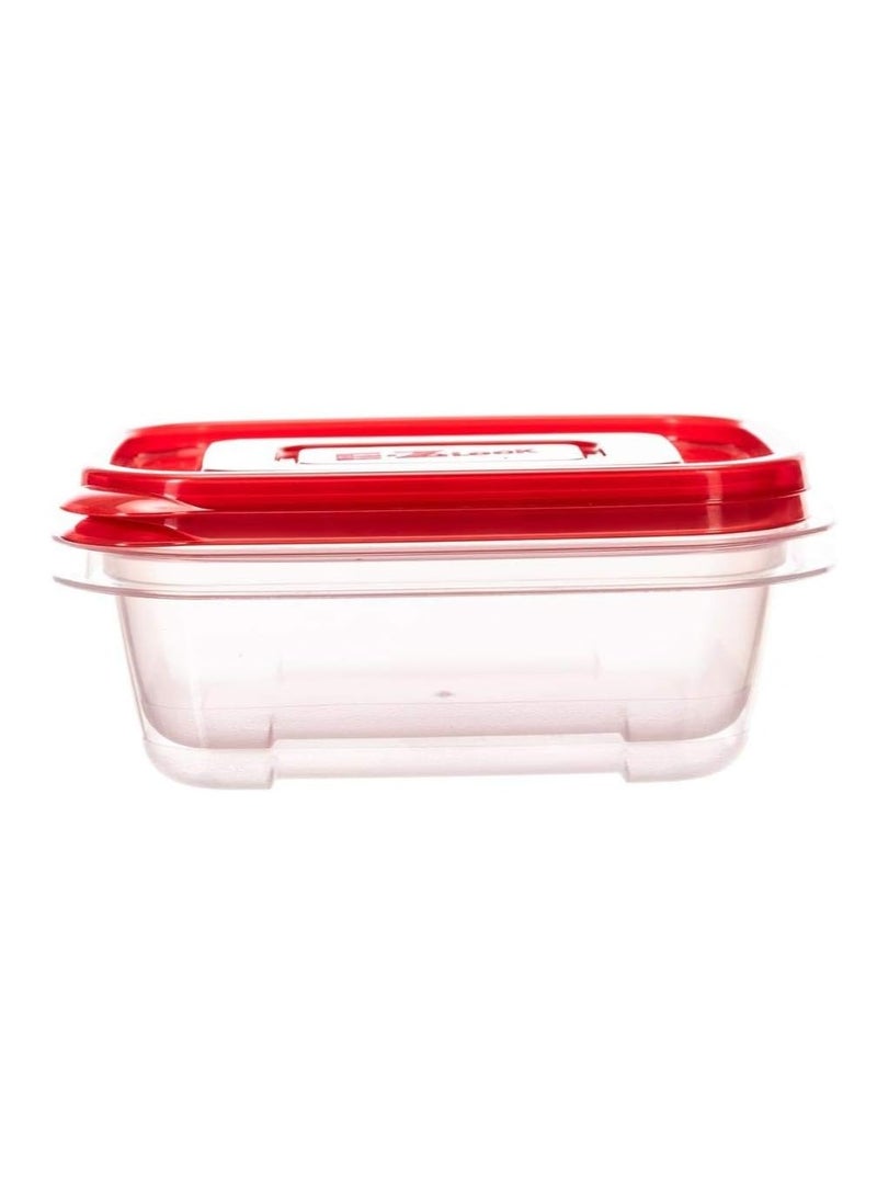 LOCK & LOCK LocknLock EzLock Rectangle Container Set - 520ml (Set of 2), Clear Base, Stackable, Microwave-Safe  - Image 2