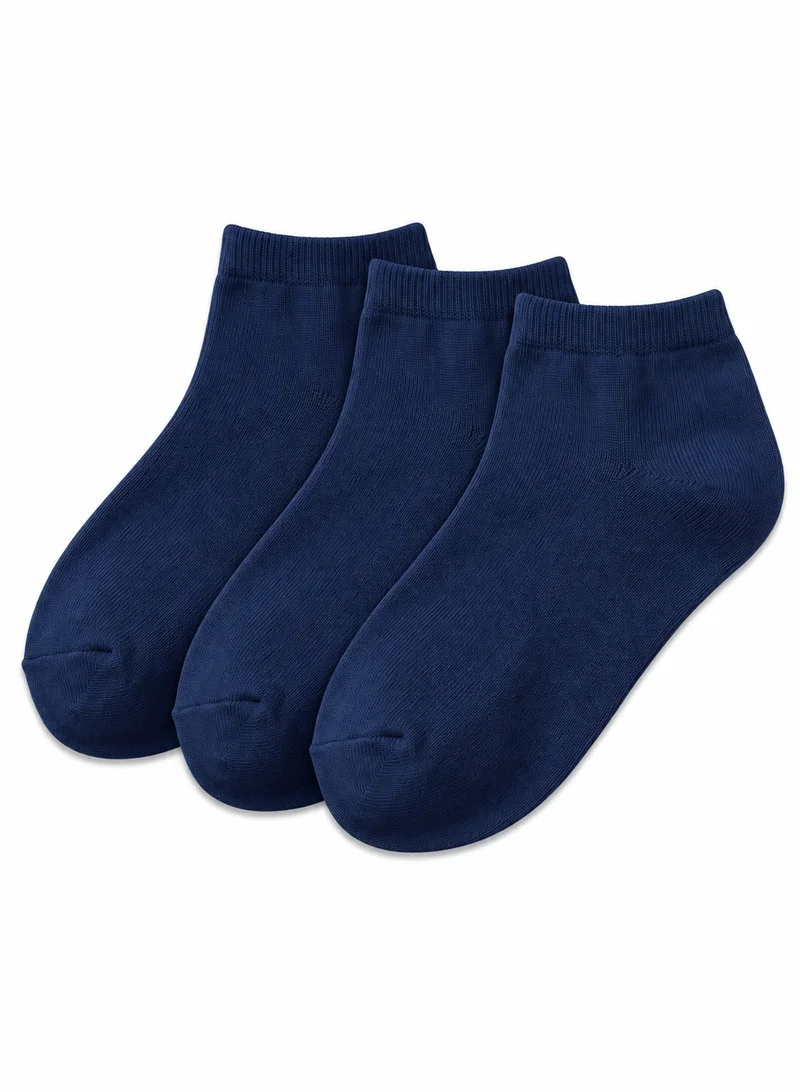 Al Ibrah Kids Blue Ankle Socks - Soft Cotton, Pack of 3