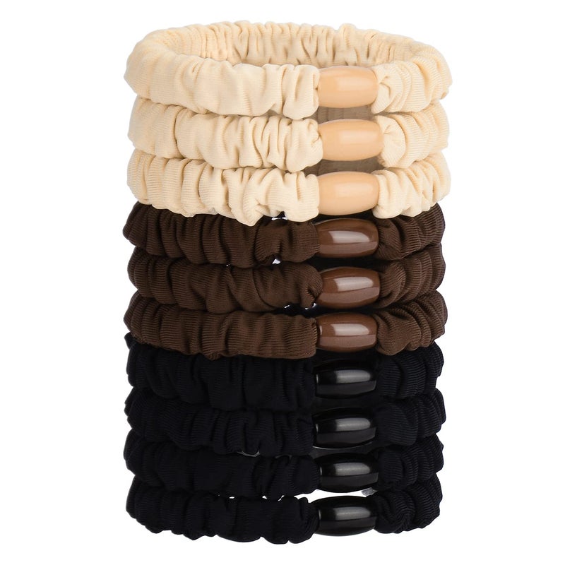 JessLab JessLab Scrunchy Hair Ties 10 Pcs Silk Satin Hair Ties Ponytail Holders Gentle Elastic No Damage Scrunchies Hair Bands Stretchy Hair Accessories for Girls Women Ladies Color Assorted Silk  - Image 1