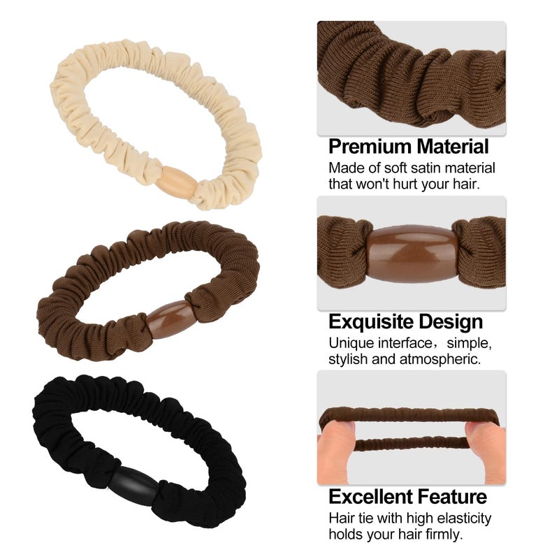 JessLab JessLab Scrunchy Hair Ties 10 Pcs Silk Satin Hair Ties Ponytail Holders Gentle Elastic No Damage Scrunchies Hair Bands Stretchy Hair Accessories for Girls Women Ladies Color Assorted Silk  - Image 2