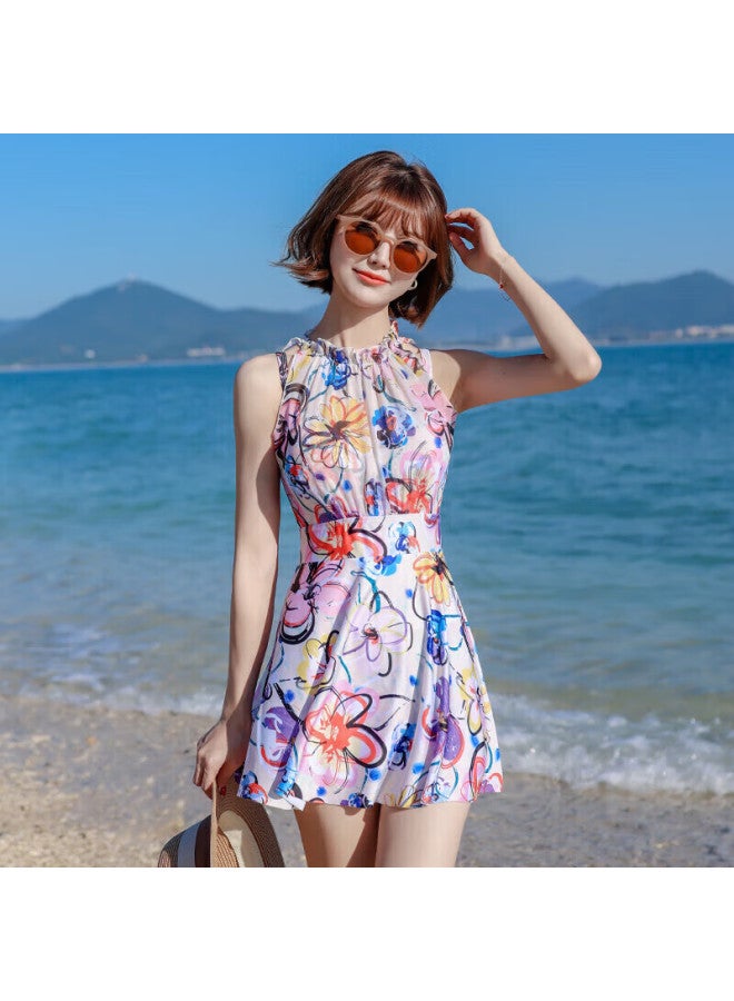 Skin-friendly Yifu Swimsuit For Women, Summer Conservative, Push-up For Small Chest, Tummy Control, Slimming, One-piece Style, Korean Ladies' Swimwear - Image 4