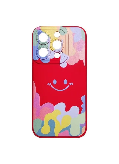 Smile Pattern Compatible With iPhone 15 Pro Cover Case With Silicone Slim Fit [Soft Anti-Scratch Microfiber Lining] Flexible TPU Shockproof Protective Back Cover Accessory