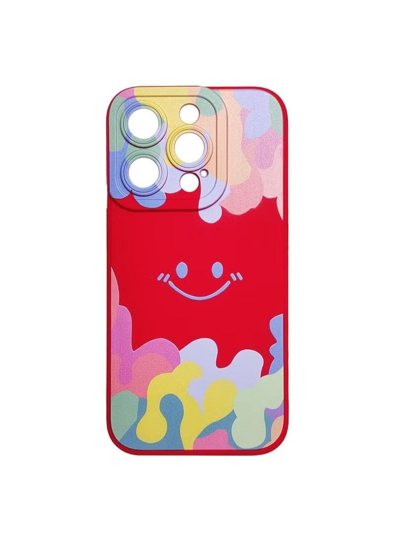 X-level Smile Pattern Compatible With iPhone 15 Pro Cover Case With Silicone Slim Fit [Soft Anti-Scratch Microfiber Lining] Flexible TPU Shockproof Protective Back Cover Accessory  - Image 1