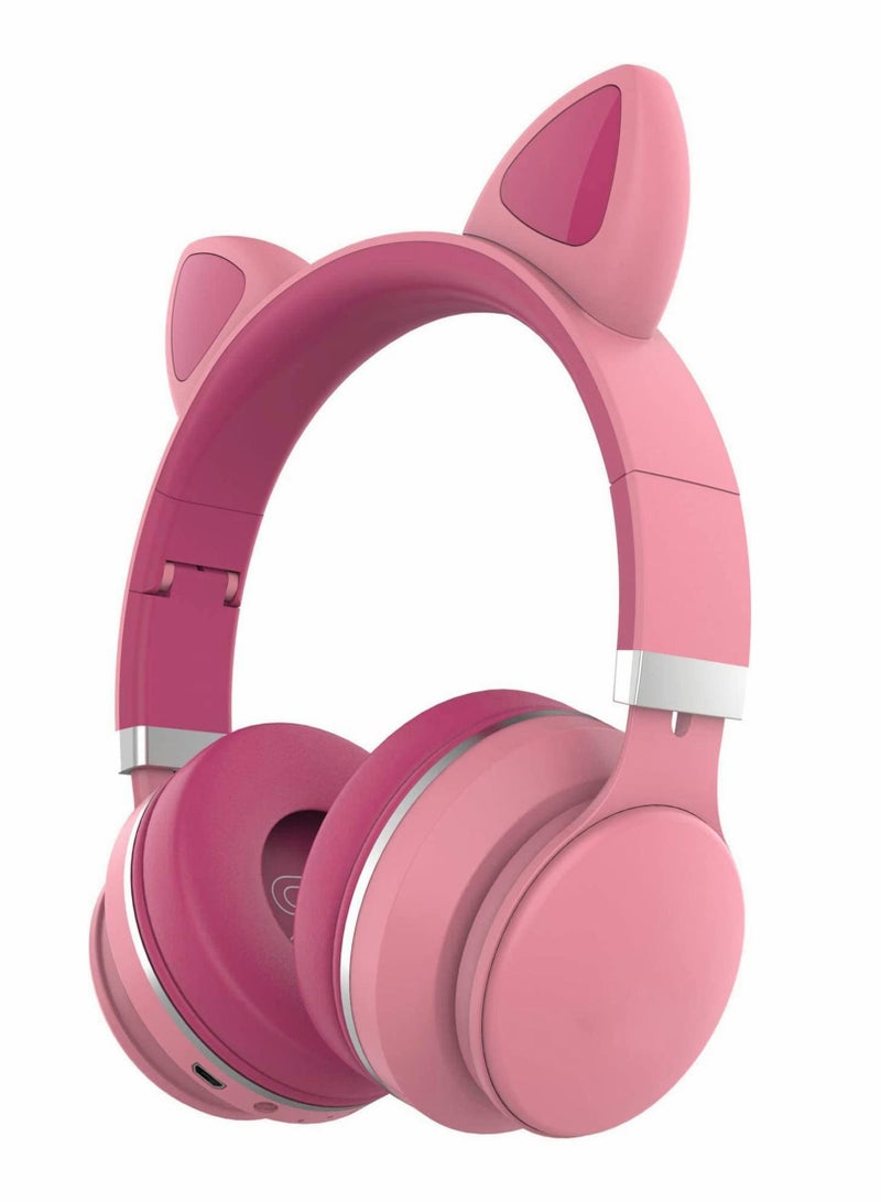 Y&D Cat Ear Kids Over-Ear Hearphones Stereo Wireless Headset with Mic Foldable Headphones - Image 1