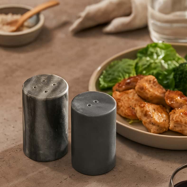 Pan Home Mison 2-Piece Marble Salt Pepper Shaker Dia4x9cm -Grey - Image 5