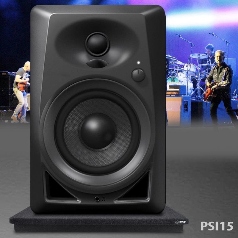 Pyle Sound Dampening Speaker Riser Foam - Audio Acoustic Noise Isolation Platform Pads Recoil Stabilizer w/ Rubber Base Pad For Studio Monitor, Subwoofer, Loud Speakers - PSI15 (15 x 15 x 1.8 Inch) - Image 2