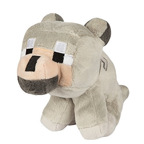 JINX Minecraft Baby Wolf Plush Stuffed Toy Gray 5 Tall - Image 1