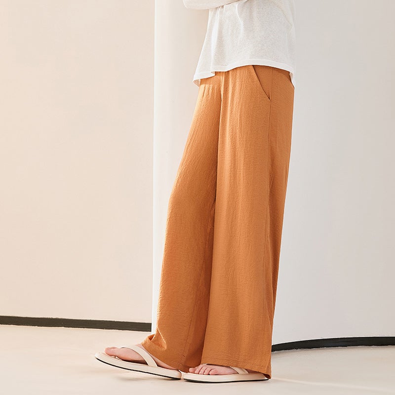 Pregnant Womens Casual Pants Exterior Wear Pregnant Womens Wide Leg Pants Spring and Summer Thin Piao Pu Spring Abdominal Pants Casual Pants Pregnant Womens Pants gray pink  - Image 2