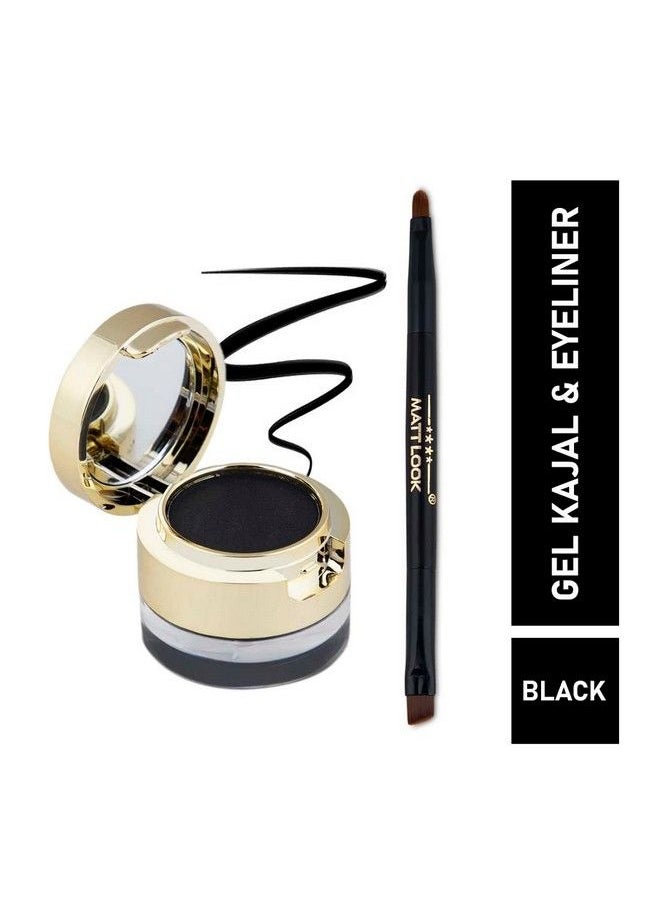 matt look Mattlook Fashion Eye Makeup Gel Kajal & Cake Eyeliner 24H Stay Black (4Gm+3Gm)  - Image 3