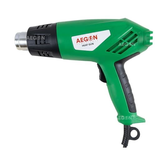 AEGON AHG-2000 2000W Professional Heat Gun with 5 Nozzles – Adjustable Temp 190°C-700°C, Dual Speed Airflow | Powerful Hot Air Gun for Shrink Wrapping, Paint Removal, Plastic Bending - Image 2