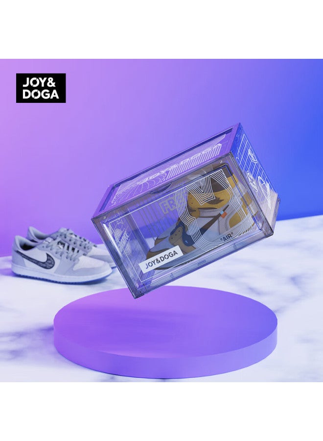 Joy&doga Transparent Shoe Box, Dust-proof And Anti-oxidation, Sneaker Storage Box, Internet-popular Gray, Semi-transparent Pet, Stackable, Yummy Style - Image 1