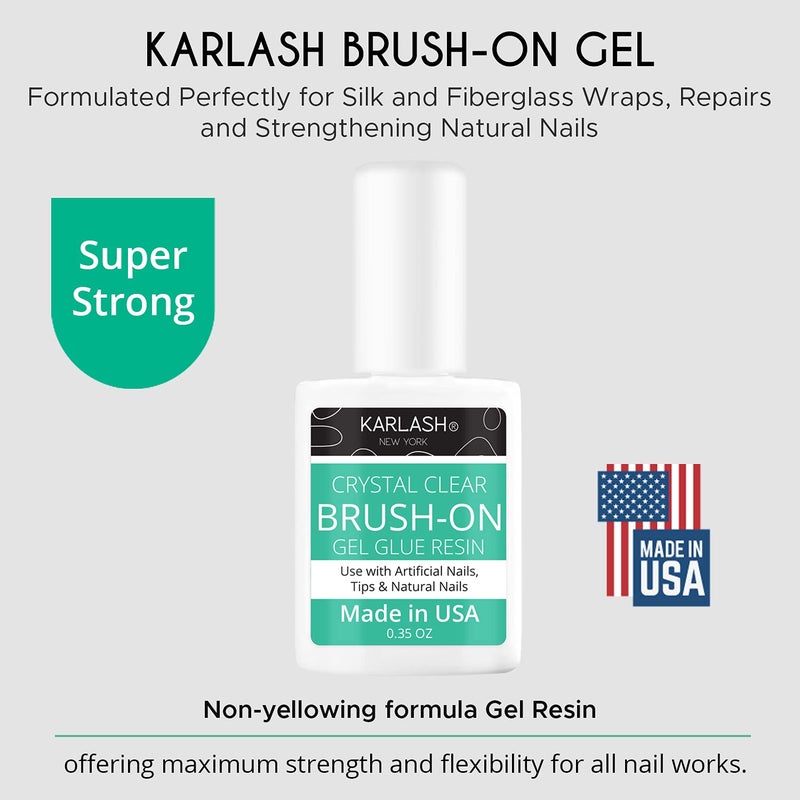 Karlash Super Strong Brush On Glue for Acrylic & Press On Nails, Perfect for False Nail Art, Glitter, Gems, White Clear Tips (1 Piece) - Image 3