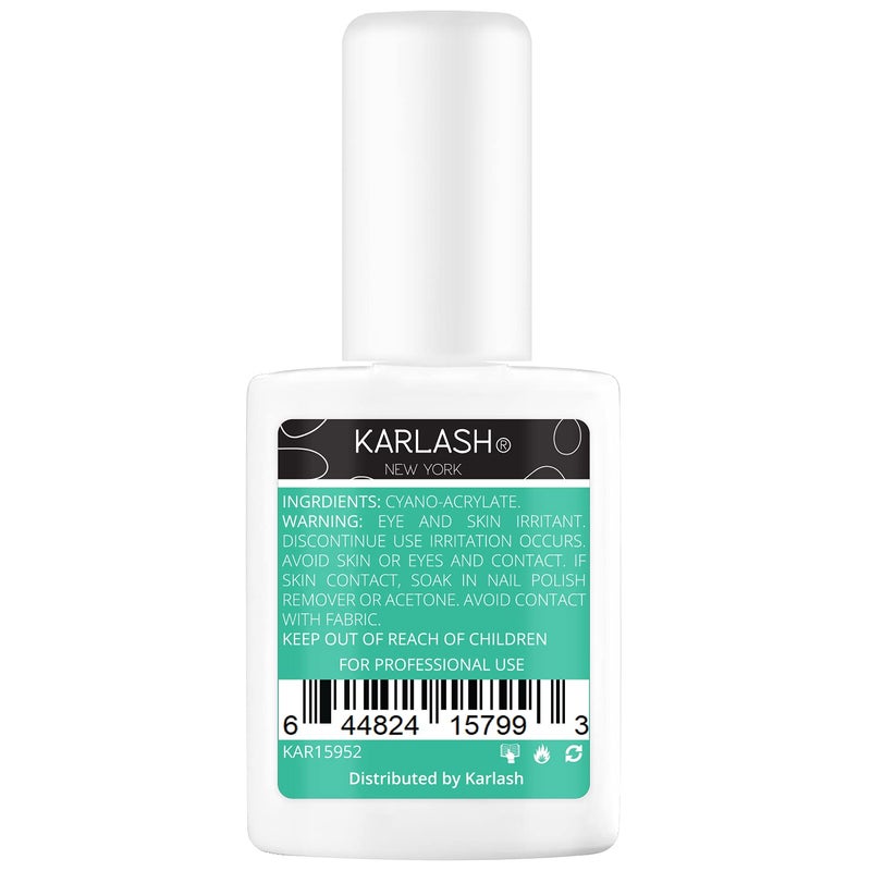 Karlash Super Strong Brush On Glue for Acrylic & Press On Nails, Perfect for False Nail Art, Glitter, Gems, White Clear Tips (1 Piece) - Image 2