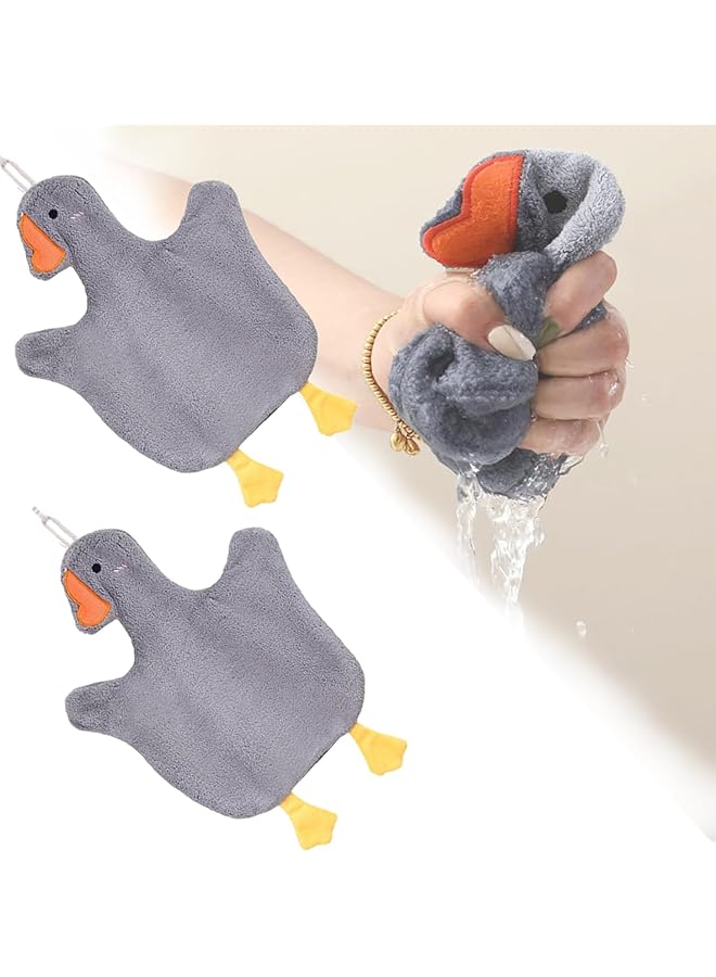 The Bros 2 Pcs Soft and Cute Duckling Towels, Quick Dry Kitchen Hand Towels for Home, Kitchen, Gym and Spa - Image 1