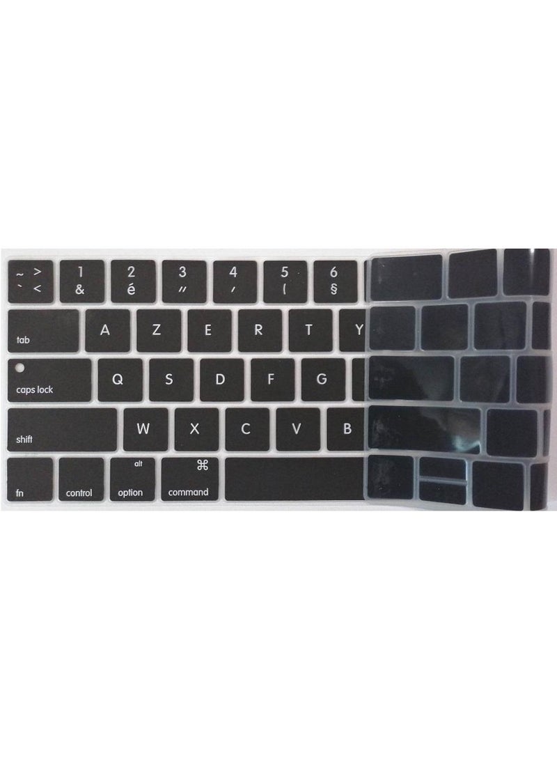 AMM US Layout French AZERTY English Keyboard Cover Compatible for MacBook Pro 13 and 15-inch with Touch Bar Model A2159 A1989 A1990 A1706 A1707 Release 2019 2018 2017 2016 Black - Image 4