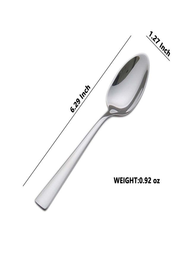 HISSF 6-Pieces Teaspoons Set Stainless Steel 18/0 Tea Spoons, 6.29 Inches For Home, Kitchen Restaurant, square handle - Image 4
