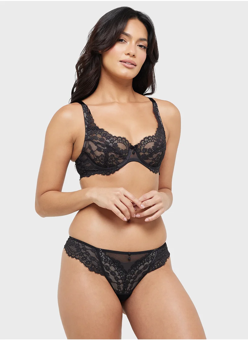 هانك مولر Lace Detail High Waist Brief