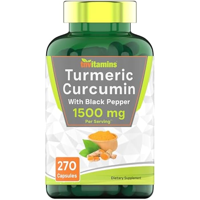 tnvitamins Turmeric Curcumin Capsules with Black Pepper | 1500 MG - 270 Capsules | Bulk Size - 3 Month Supply! | Golden Turmeric Curcumin Supplement with Black Pepper | Non-GMO | Produced in The USA - Image 1