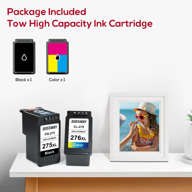 Jeostarky PG-275XL CL-276XL بديل لخراطيش الحبر Canon 275 و 276 لحبر Canon 275 و 276 275XL 276XL حزمة مجموعة متوافقة لطابعة Canon PIXMA TS3722 TR4720 TR4700 TR4722 TS3522 TS3500 TS3720 - Image 3
