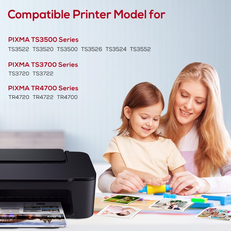 Jeostarky PG-275XL CL-276XL بديل لخراطيش الحبر Canon 275 و 276 لحبر Canon 275 و 276 275XL 276XL حزمة مجموعة متوافقة لطابعة Canon PIXMA TS3722 TR4720 TR4700 TR4722 TS3522 TS3500 TS3720 - Image 2