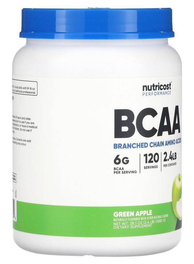 Nutricost Performance BCAA Green Apple 2.4 lb (1080 g) - Image 2