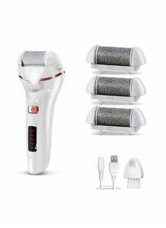 KASTWAVE Electric Foot File, Rechargeable Waterproof Feet Hard Skin Remover Foot with 3 Replacement Rollers and 2 Speeds, Battery Display Dry Dead Skin Remover feet For Foot Care  - Image 1
