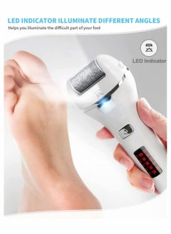 KASTWAVE Electric Foot File, Rechargeable Waterproof Feet Hard Skin Remover Foot with 3 Replacement Rollers and 2 Speeds, Battery Display Dry Dead Skin Remover feet For Foot Care  - Image 3