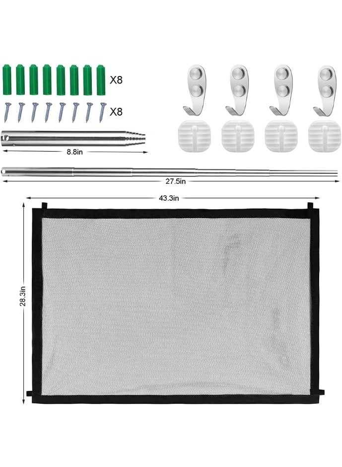 حاجز الحيوانات المحمول للأمان (بوابة السلامة والراحة) - هوكات دبل فيس. مثالي للحيوانات الاليفه. خيار آمن للأطفال وحيواناتك-277 - Image 5