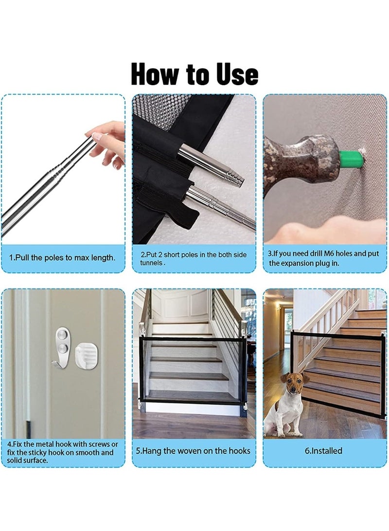 حاجز الحيوانات المحمول للأمان (بوابة السلامة والراحة) - هوكات دبل فيس. مثالي للحيوانات الاليفه. خيار آمن للأطفال وحيواناتك-277 - Image 4