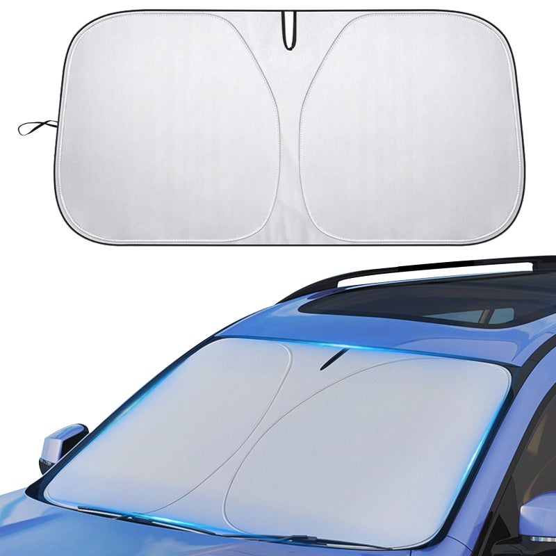nalaina Car Windshield Sun Shade car Front Windshield Sunshade Foldable Automotive Windshield Sunshades with Storage Pouch UV Block Auto Interior Protection Fits for CarSUV 145 X 80 cm