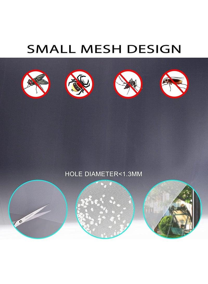 4 Packs Fly Screen Nets for Window DIY Self-Adhesive Mesh with Rolls White Tapes Washable and Reusable Block Mosquitoes Flies Bugs Enter 1.3M x 1.5M - Image 2