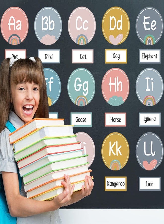 BelleAngle 126pcs Word Wall Bulletin Board Set Boho Rainbow Alphabet Education Posters Word Wall Letters for Classroom Decoration Supplies - Image 4