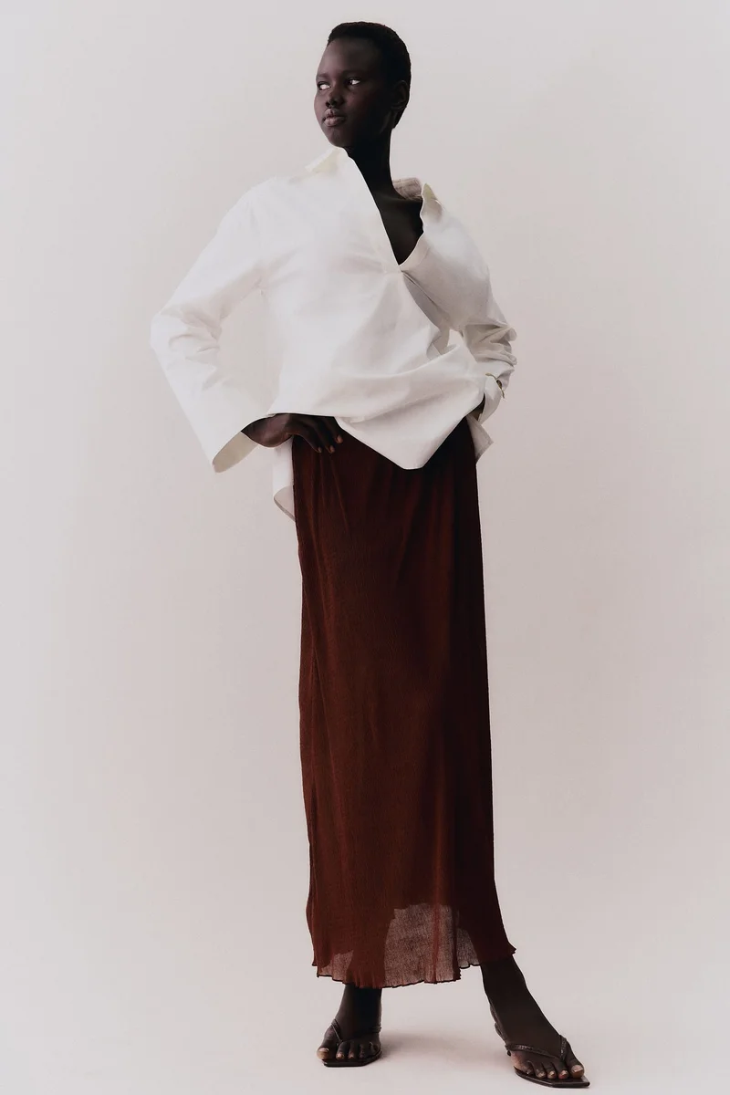 H&M Plissé maxi skirt