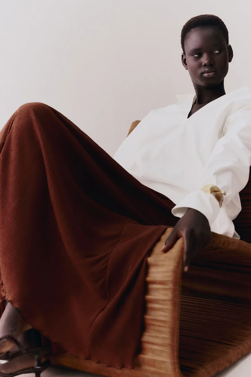 H&M Plissé maxi skirt