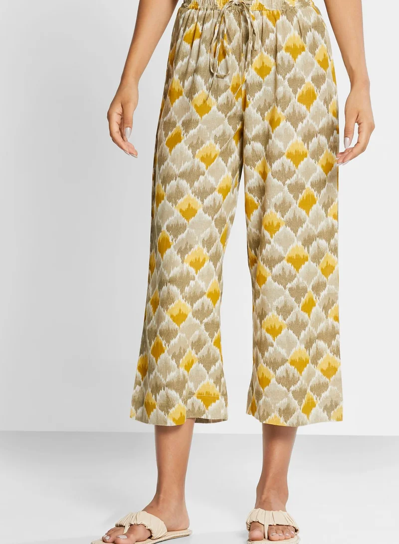 Biba Asymmetric Printed Kurti & Pants Set