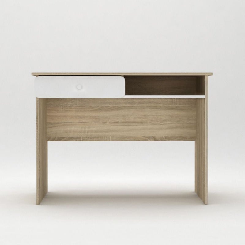DANUBE HOME Kinder Study Desk With 1 Drawer | Arts And Crafts Desk | Modern Wooden Kids Table L100xW50xH73cm - White & Sonoma Oak - Image 3