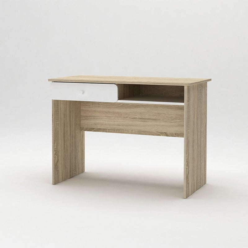 DANUBE HOME Kinder Study Desk With 1 Drawer | Arts And Crafts Desk | Modern Wooden Kids Table L100xW50xH73cm - White & Sonoma Oak - Image 2