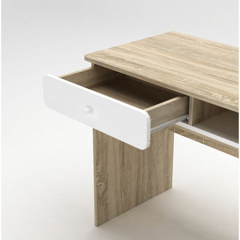 DANUBE HOME Kinder Study Desk With 1 Drawer | Arts And Crafts Desk | Modern Wooden Kids Table L100xW50xH73cm - White & Sonoma Oak - Image 5